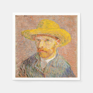 Serviette En Papier Autoportrait de Vincent Van Gogh avec chapeau de p