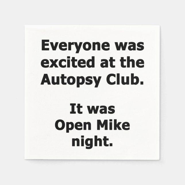 Serviette En Papier Autopsie Club (Devant)