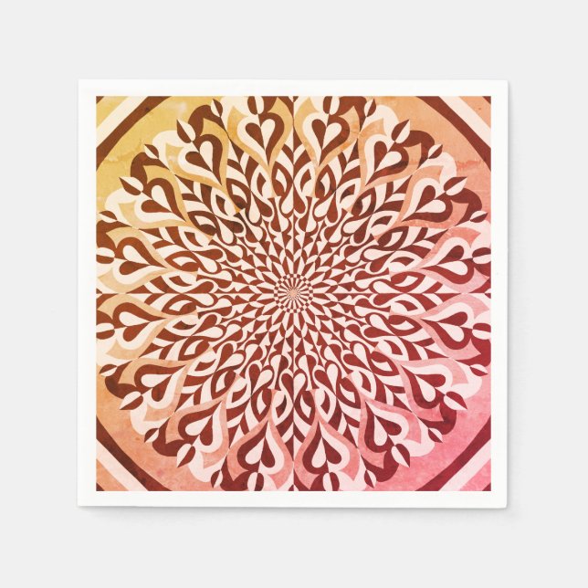 Serviette En Papier Autre couleur symétrique motif (Devant)