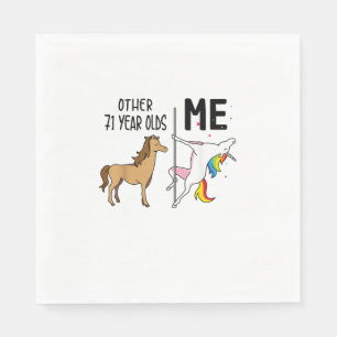 Serviette En Papier Autres cadeaux de licorne 71 ans d'anniversaire et