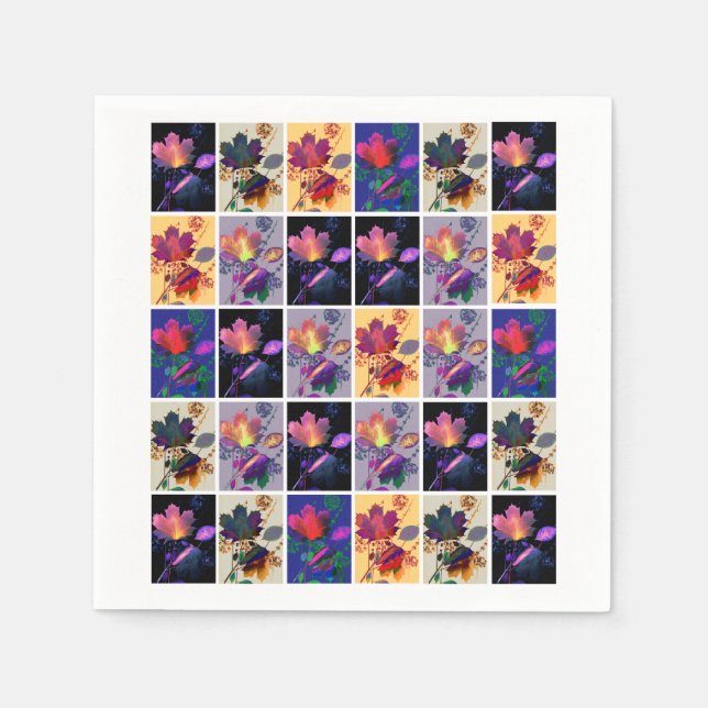 Serviette En Papier Autumn Leaves Rustic Patchwork (Devant)