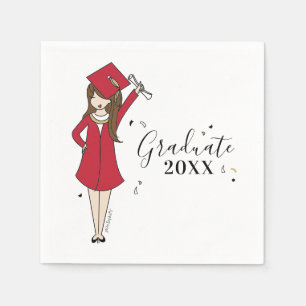 Serviette En Papier Avatar fille personnalisable   Diplôme d'études se