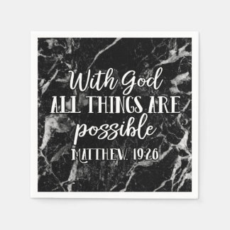 Serviette En Papier Avec Dieu, toutes les choses sont possibles Bible