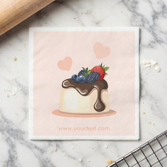 Serviette en papier avec illustration de dessert a (Créateur téléchargé)
