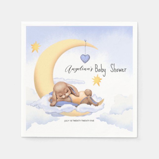 Serviette en papier avec un mignon lapin. (Devant)