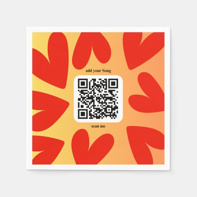 Serviette En Papier Avec une chanson personnelle par code QR (Devant)