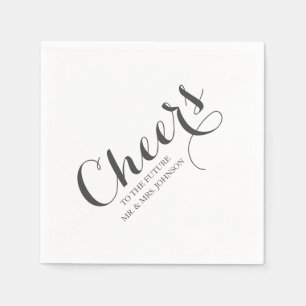 Serviette En Papier Avenir élégant M & Mme Nom Mariage simple