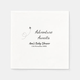 Serviette En Papier Aventure attend baby shower ajouter nom date plan