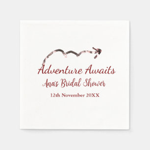 Serviette En Papier Aventure attend la douche nuptiale ajouter nom flè
