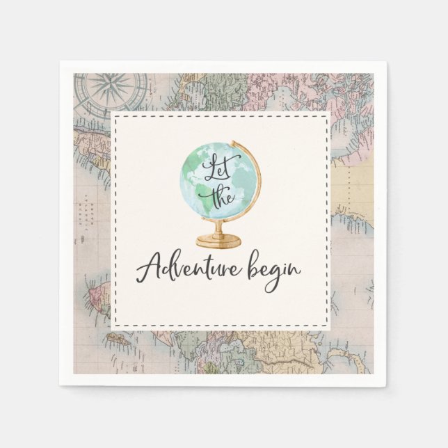 Serviette En Papier Aventure commence Baby shower Party Napkin (Devant)