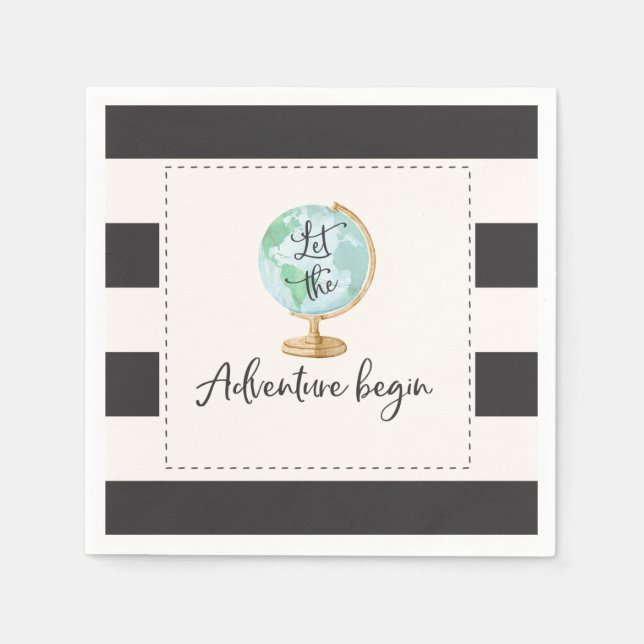 Serviette En Papier Aventure commence Baby shower Party Napkin (Devant)