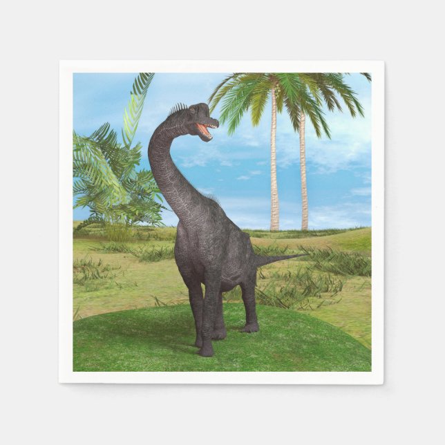 Serviette En Papier Aventure de dinosaure à long cou dans la jungle (Devant)