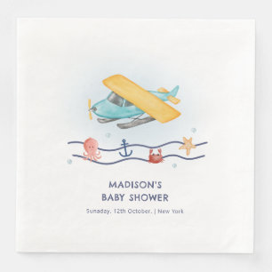 Serviette En Papier Aventure de voyage d'été Fête pour bébé avion de m