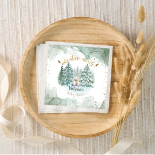 Serviette En Papier Aventure d'ours polaire en attente Baby Shower 
