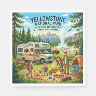 Serviette En Papier Aventure en camping-car à Yellowstone en famille