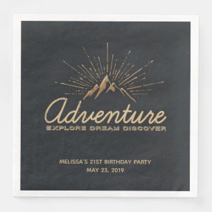 Serviette En Papier Aventure Explorez Dream Découvrez la typographie