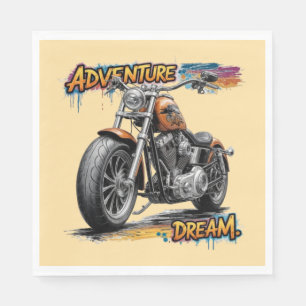 Serviette En Papier Aventure Rêve de Conduite – Motocyclette Chopper V