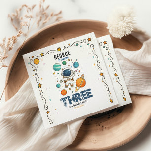 Serviette En Papier Aventure spatiale 3e anniversaire Fête dans l'es