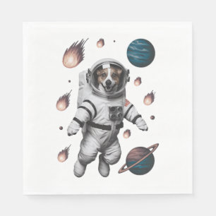 Serviette En Papier Aventure Spatiale Avec Un Astronaute Chien