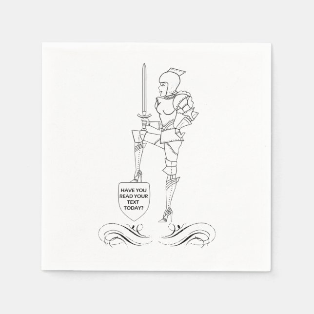 Serviette En Papier "Avez-Vous Lu Votre Texte Aujourd'Hui ?" (Devant)