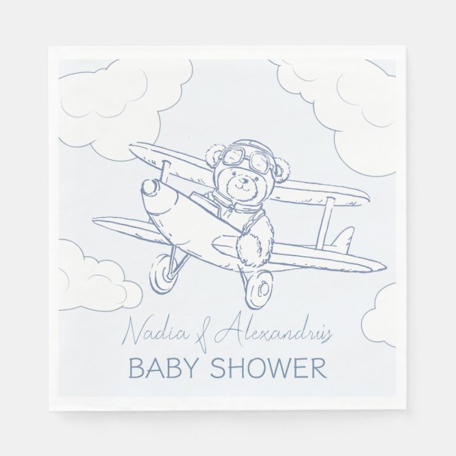 Serviette En Papier Aviateur Aviateur Avion Précieux Baby shower de fr (Devant)
