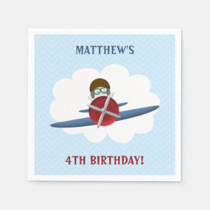 Serviette En Papier Aviateur et son avion