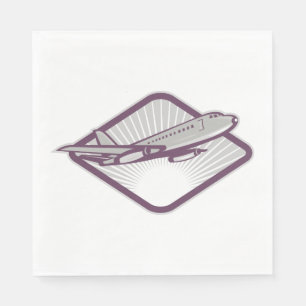 Serviette En Papier Avion à réaction rétro vintage aviation