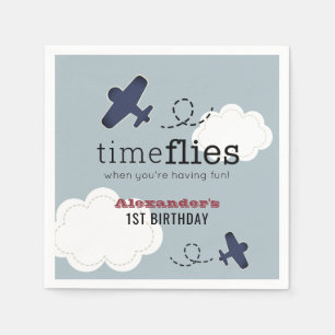 Serviette En Papier Avion Avion Blue Boy Anniversaire Napkins