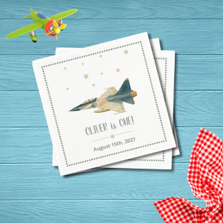 Serviette En Papier Avion de chasse à réaction garçon premier annivers