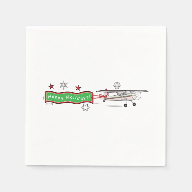 Serviette En Papier Avion Joyeuses vacances Noël (Devant)