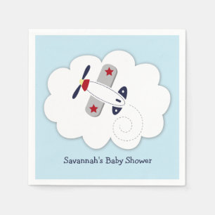 Serviette En Papier Avion Little Aviator Custom Party Napkin