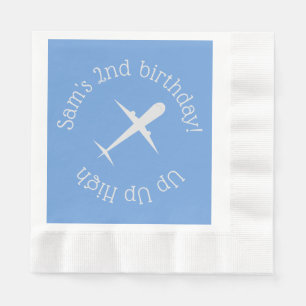 Serviette En Papier Avion sur bleu Personnalisé