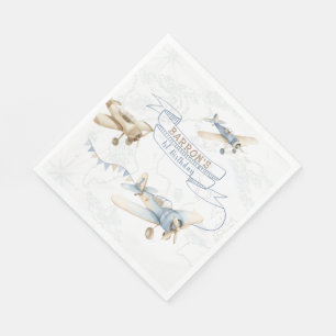 Serviette En Papier Avion Vintage Aviateur Pilote 1er Anniversaire