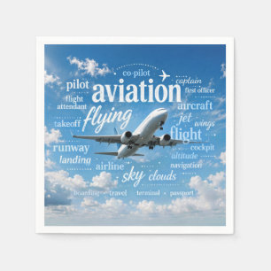 Serviette En Papier Avion volant dans un nuage de mots