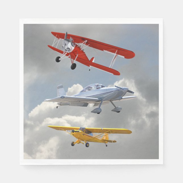 SERVIETTE EN PAPIER AVIONS (Devant)