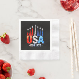 Serviette En Papier Avions de chasse du 4 juillet Usa Patriotique