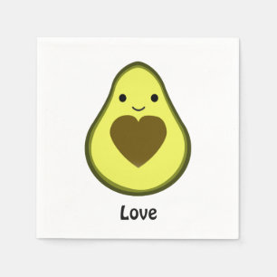 Serviette En Papier Avocado Love Cute Avocado avec coeur