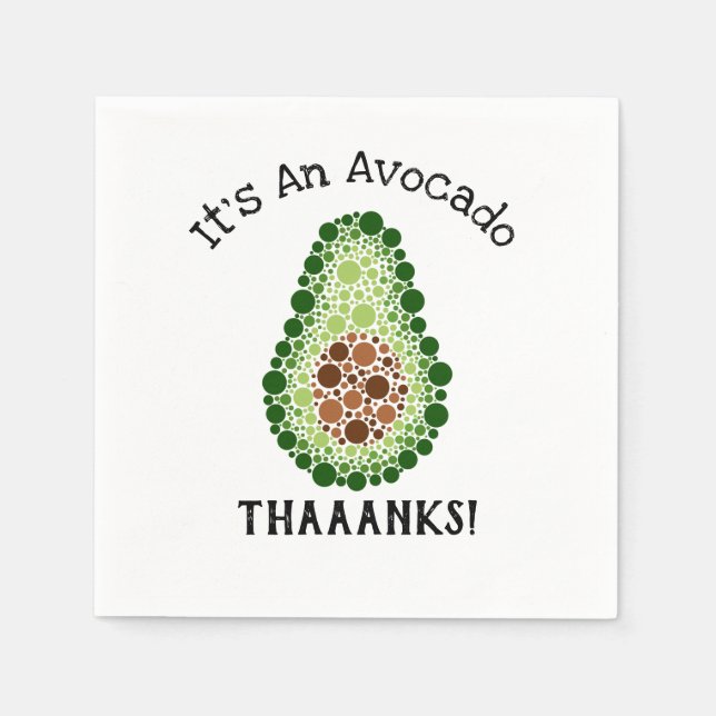 Serviette En Papier Avocado par points (Devant)