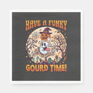 Serviette En Papier Avoir un temps de citrouille funky Halloween Fantô