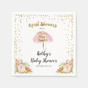 Serviette En Papier Avril Douches Apporter mai Baby shower à fleurs se