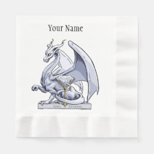 Serviette En Papier Avril Dragon de Pierre de naissance : Diamant