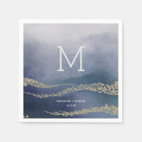 Awash Elegant Surf aquarelle Mariage Monogramme