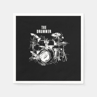Serviette En Papier Awesome Percussioni Graphic Drummer
