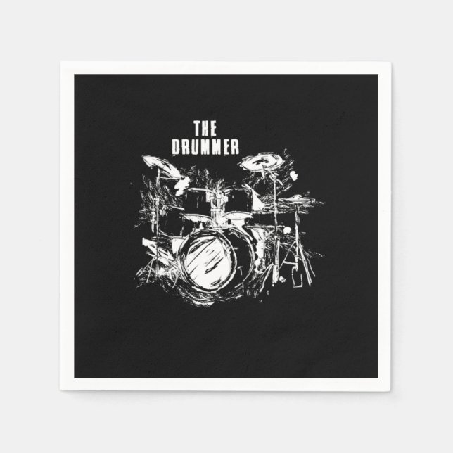 Serviette En Papier Awesome Percussioni Graphic Drummer (Devant)