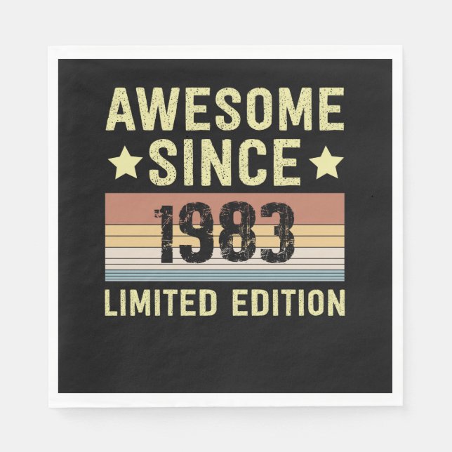 Serviette En Papier Awesome Since 1983 Birthday (Devant)
