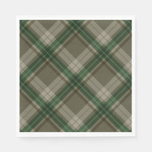 Serviette En Papier Awessee Green Plaid