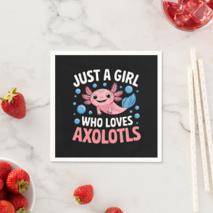 Serviette En Papier Axolotl Mignon Juste Une Fille Qui Aime Les Axolot