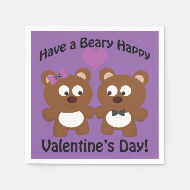 Serviette En Papier Ayez un Heureuse Sainte-Valentin de la Béary ! (Devant)