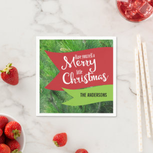 Serviette En Papier Ayez un joyeux petit Noël Personnaliser