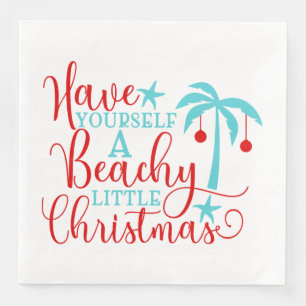 Serviette En Papier Ayez-vous un petit Noël de plage